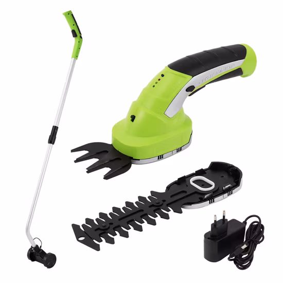 2 in 1 Mini Electric Cordless Battery Grass Shear & Hedge Trimmer with Extension Pole